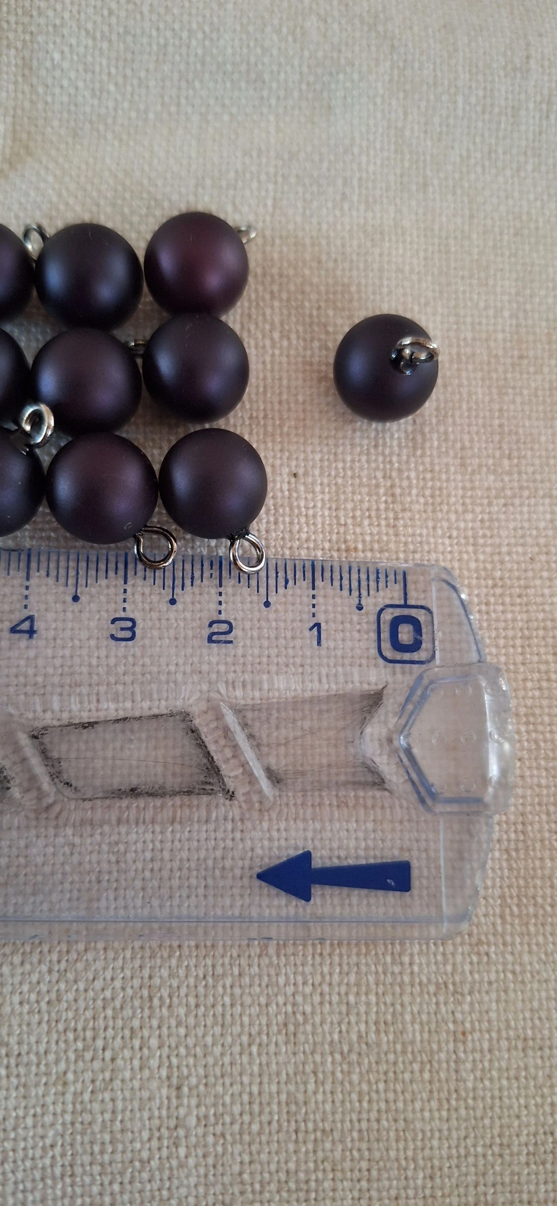 10 botões de 10 mm para costura imitação pérolas de água doce azul marinho – photo 2